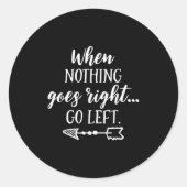 When Nothing Goes Right, Go Left Motivational Quot ラウンドシール (正面)