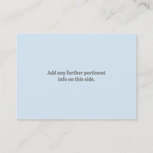 "WHEN ONE DOOR CLOSES ANOTHER ONE OPENS" 名刺 (裏面)