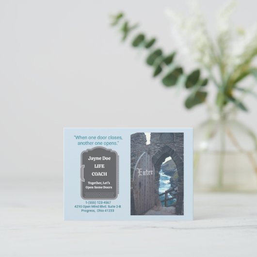 "WHEN ONE DOOR CLOSES ANOTHER ONE OPENS" 名刺 (スタンド正面)