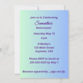 When Pigs Fly, Flying Pig Balloon Party 招待状 (裏面)