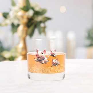 When Pigs Fly Funny Personalized Flying Pigs ウイスキーグラス