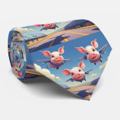 When Pigs Fly Funny Pig Airplanes ネクタイ (ロール)