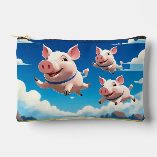 When Pigs Fly Funny Winged Pigs アクセサリーポーチ (正面)