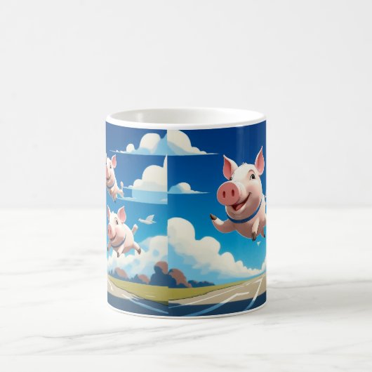When Pigs Fly Funny Winged Pigs コーヒーマグカップ (中央)
