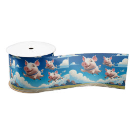 When Pigs Fly Funny Winged Pigs サテンリボン