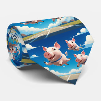 When Pigs Fly Funny Winged Pigs ネクタイ