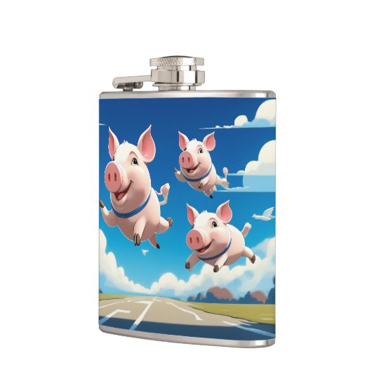 When Pigs Fly Funny Winged Pigs フラスク (左)
