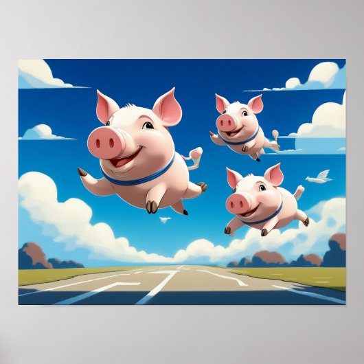 When Pigs Fly Funny Winged Pigs ポスター (正面)