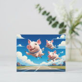 When Pigs Fly Funny Winged Pigs ポストカード (スタンド正面)