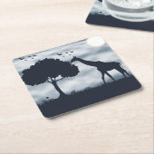 When the Moon Whispers to the Giraffe スクエアペーパーコースター (アングル)