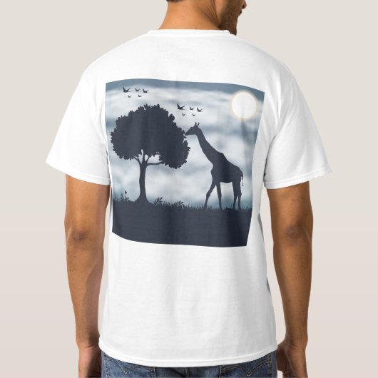 When the Moon Whispers to the Giraffe Tシャツ (裏面)