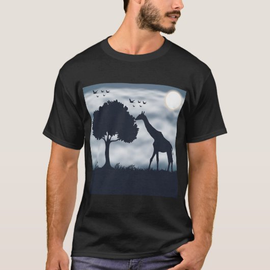 When the Moon Whispers to the Giraffe Tシャツ (正面)