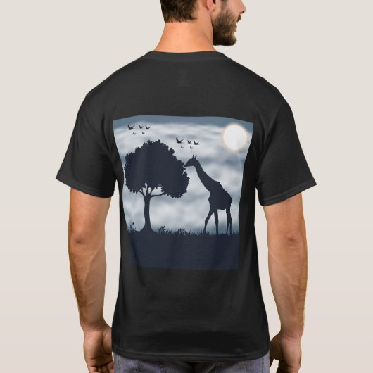 When the Moon Whispers to the Giraffe Tシャツ (裏面)