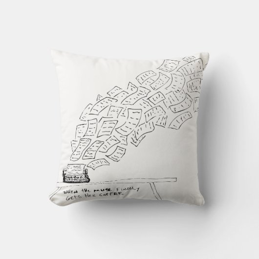 When the Muse Finally Gets Her Coffee クッション (正面)