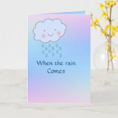 When the Rain 来 Water Color Greeting Card カード (黄色い花)