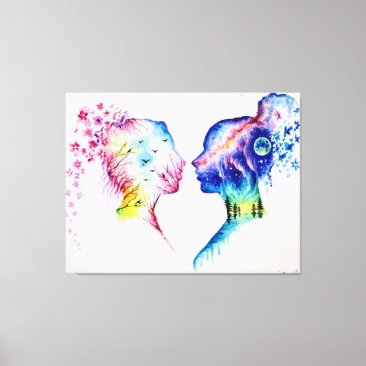 When the spring day meets the winter night キャンバスプリント (正面)