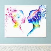 When the spring day meets the winter night キャンバスプリント (インサイチュ (ウッドフロア))