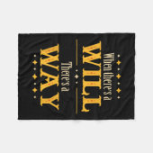 When There's A Will There's A Way Motivational Quo フリースブランケット (正面(横))