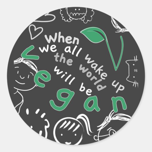 When We All Wake Up -ビーガンシール ラウンドシール (正面)