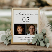 When We Were Age Photo Wedding Table Number 招待状