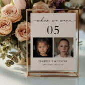 When We Were Age Photo Wedding Table Number 招待状
