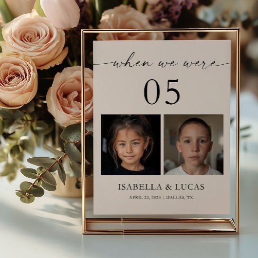 When We Were Age Photo Wedding Table Number 招待状