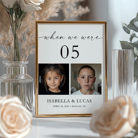 When We Were Age Photo Wedding Table Number 招待状