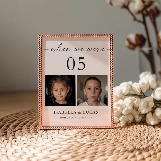 When We Were Age Photo Wedding Table Number 招待状