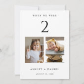 When We Were Age Table Number with Photos 招待状 (裏面)