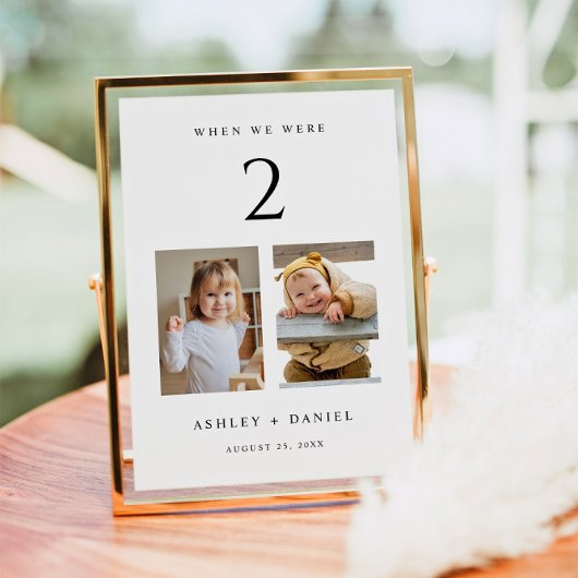 When We Were Age Table Number with Photos 招待状