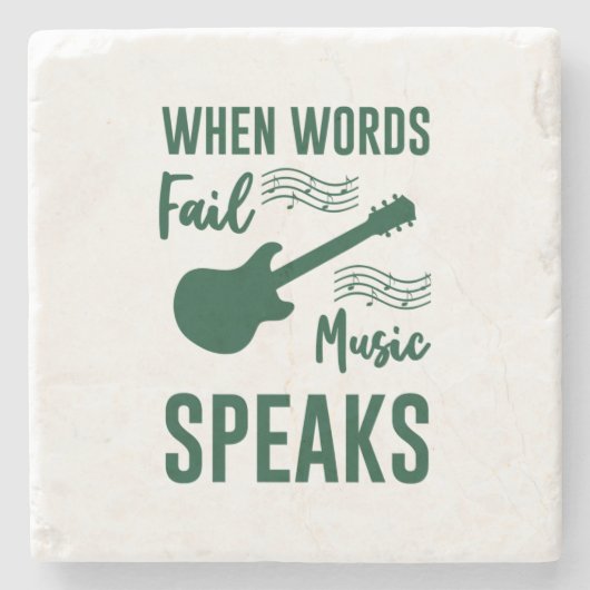 When Words Fail Music Speak ストーンコースター (正面)