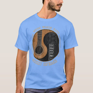When Words Fail Music Speaks Ying Yang Guitar gift Tシャツ