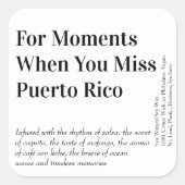 When You 恋しく思 Puerto Rico Candle Label スクエアシール (正面)