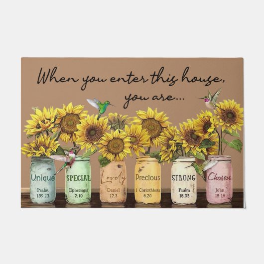 When you enter this house you are, Sunflower ドアマット (正面)