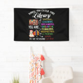 When You Enter This Library Reading Book Worms 横断幕 (インサイチュ)