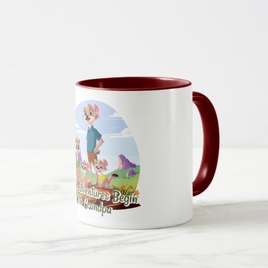 Where Adventures Beguin With Grandpa マグカップ (正面右)