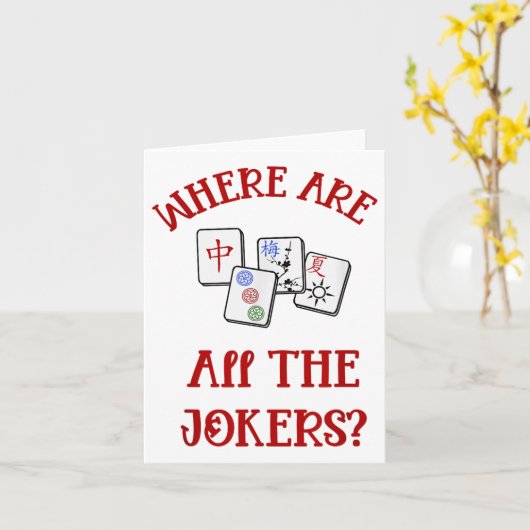 Where Are All The Jokers Funny Mahjong カード (黄色い花)