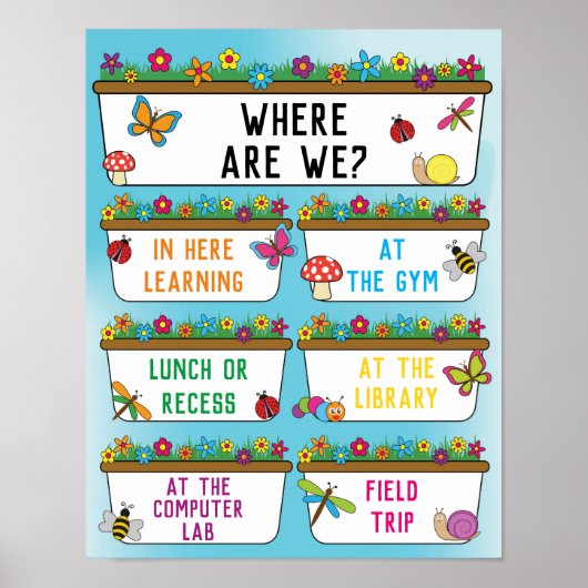 Where Are We Classroom Sign in Our Gardenテーマ ポスター (正面)