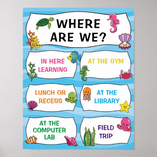 Where Are We Classroom Sign In The Seaテーマ ポスター (正面)