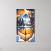 Where Autumn Meets Winter: A Leaf’s Last Glow キャンバスプリント (正面)