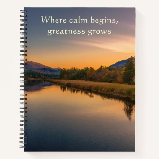 Where Calm Begins Mountain Lake ノートブック (正面)
