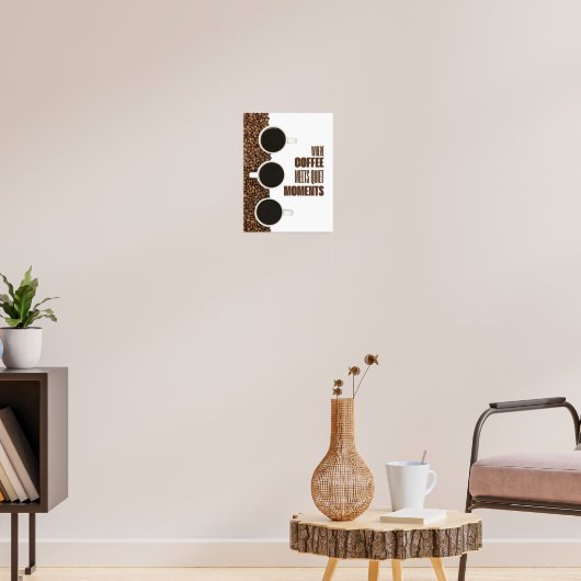 Where Coffee Meets Quiet Moments – Minimalist Cafe ポスター (リビング3)