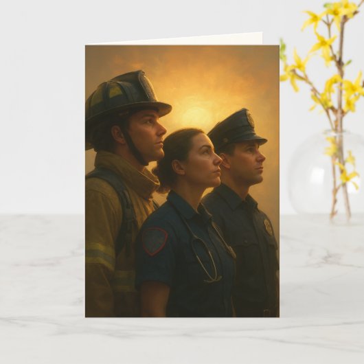 "Where Courage Stands United" Sympathy カード (黄色い花)