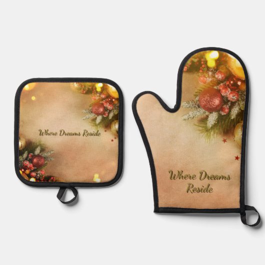 Where Dreams Reside Kitchen Set | Celestial  鍋つかみ&鍋敷きセット (正面)
