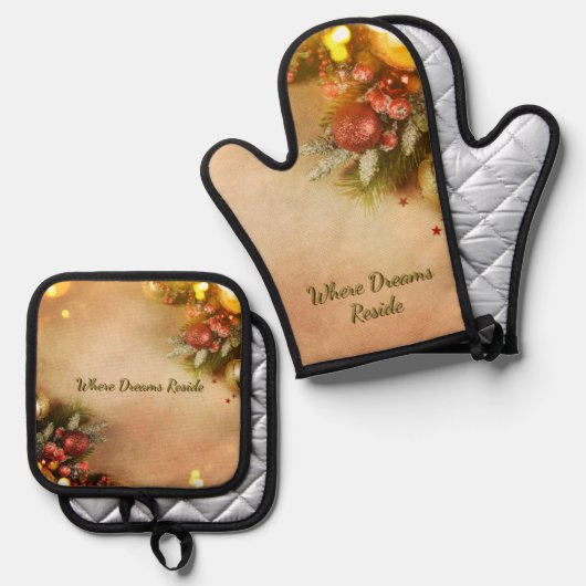 Where Dreams Reside Kitchen Set | Celestial 鍋つかみ&鍋敷きセット (正面/裏面)