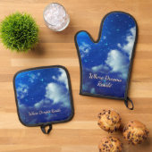 Where Dreams Reside Kitchen Set | Starry Oven Mitt 鍋つかみ&鍋敷きセット (トップダウン)