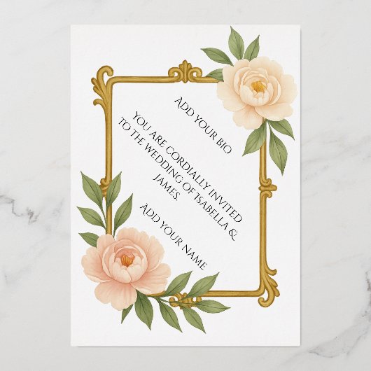 Where elegance meets everlasting love. 箔招待状 (正面)