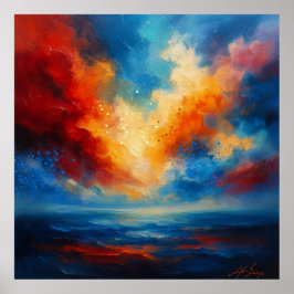 Where Fire Meets Silence Abstract ポスター