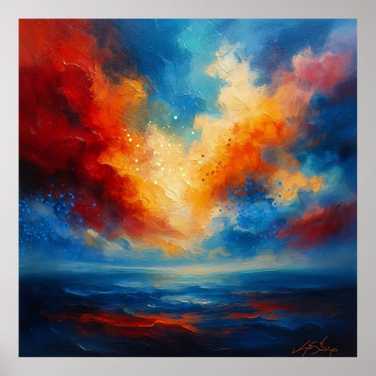 Where Fire Meets Silence Abstract ポスター (正面)