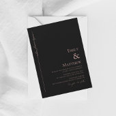 Where Forever Begins Black Wedding Invitation 招待状